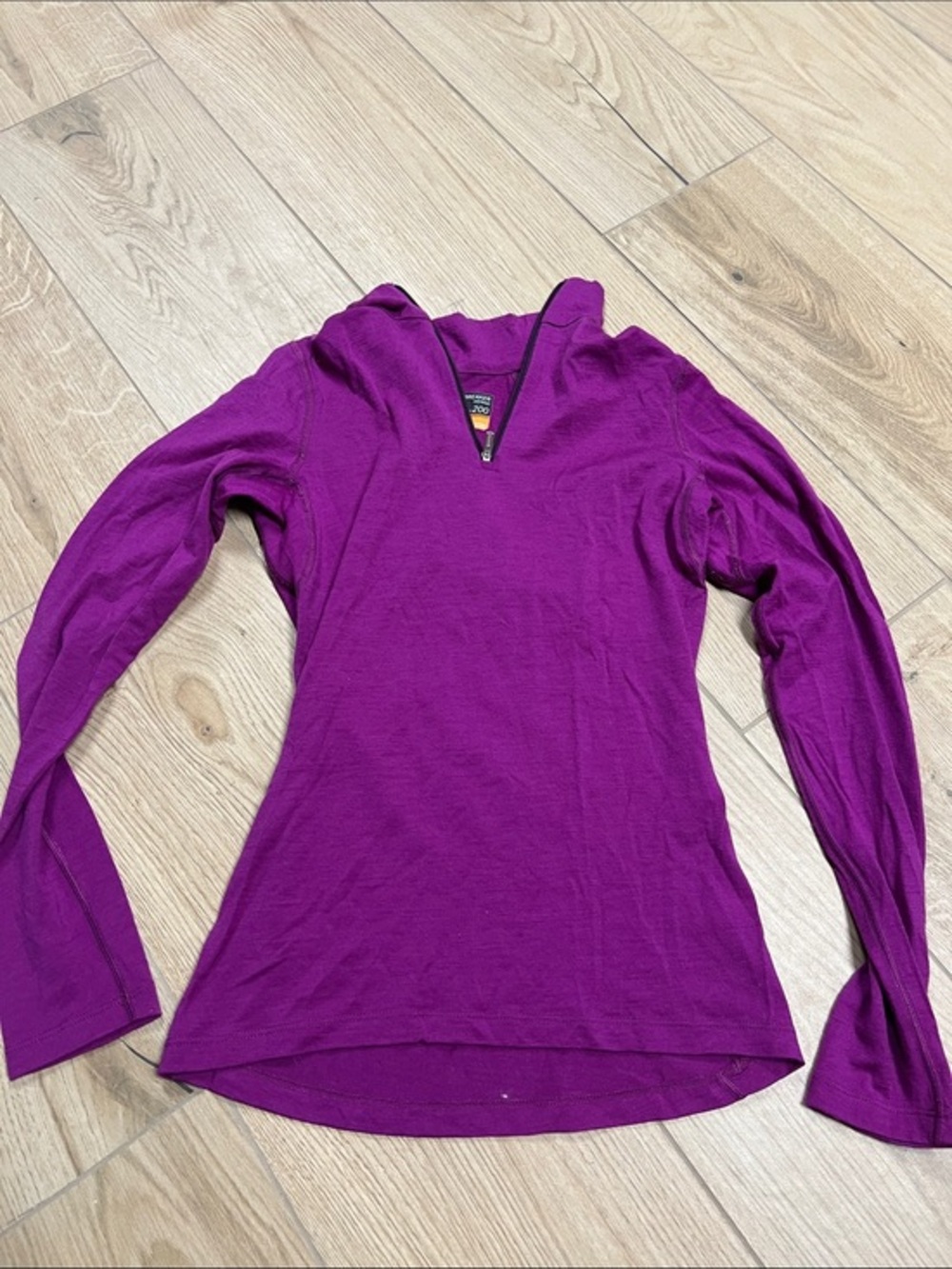 Icebreaker Women's Purple Long-Sleeve Merino Zip Neck Top